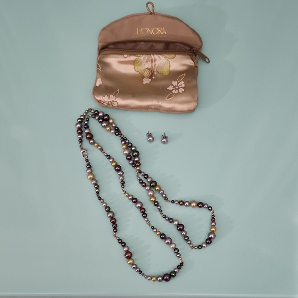 Elegant Honora Pearl Necklace and Earrings Set - Picture 1 of 6